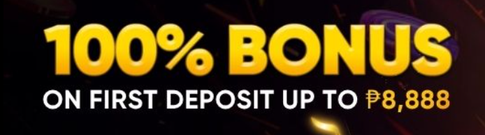 100% Bonus on first deposit up to ₱8,888